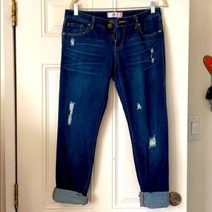 CAbi distressed slim boyfriend jeans